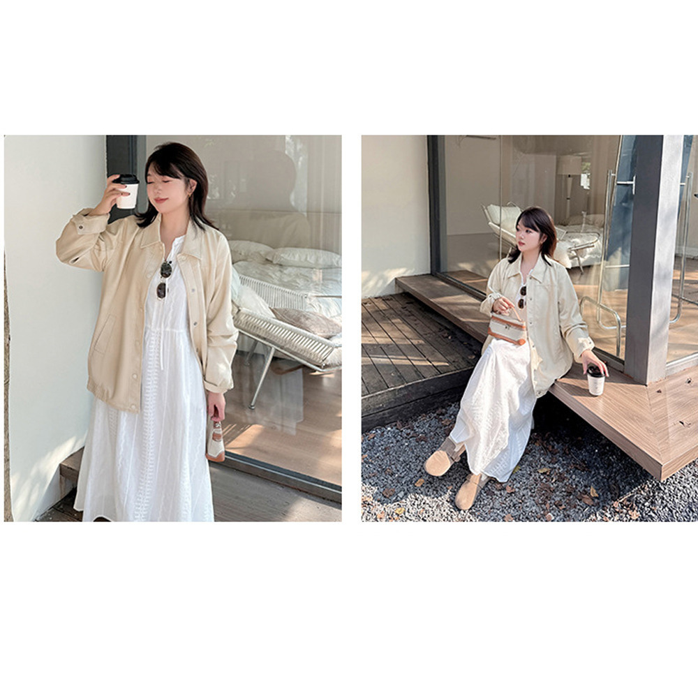 ラグジュアリーPUレザー 襟付きオーバーサイズ ブルゾン8