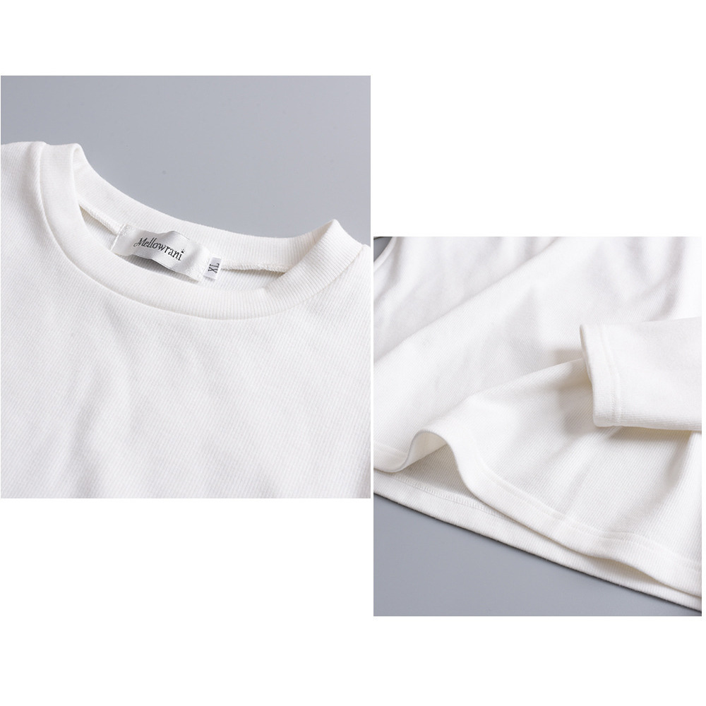 リブニットトップスとウールライク生地ジャンパースカート セットアップ10