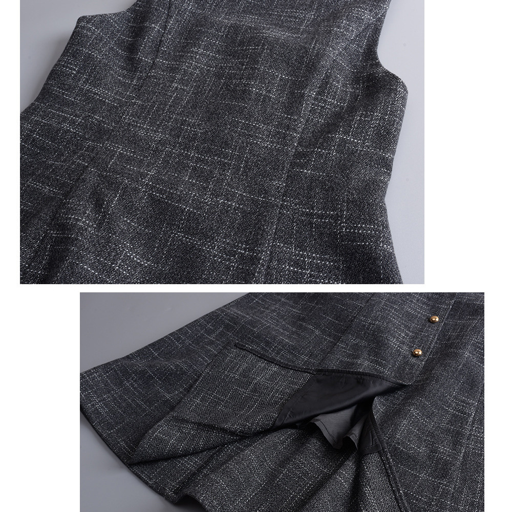 リブニットトップスとウールライク生地ジャンパースカート セットアップ11