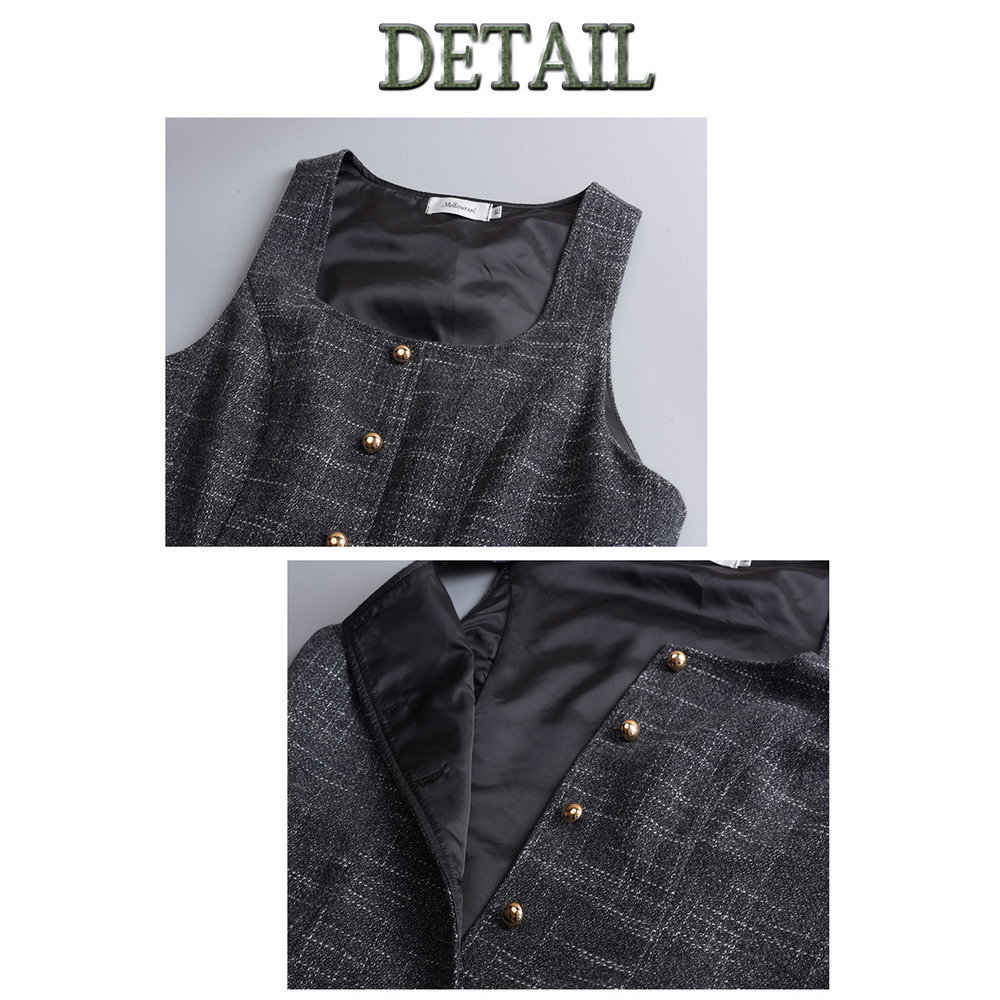 リブニットトップスとウールライク生地ジャンパースカート セットアップ16