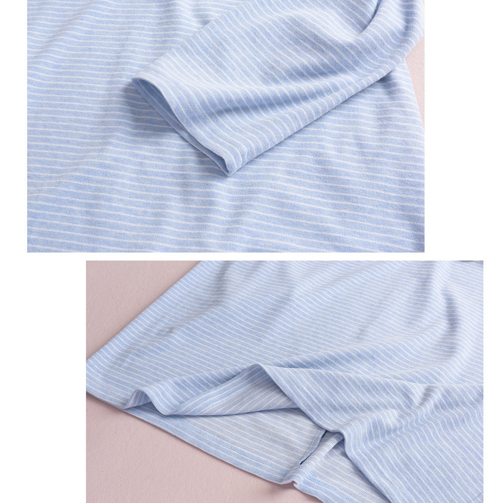 星モチーフ付き 細ボーダー オーバーサイズ ニットプルオーバー11