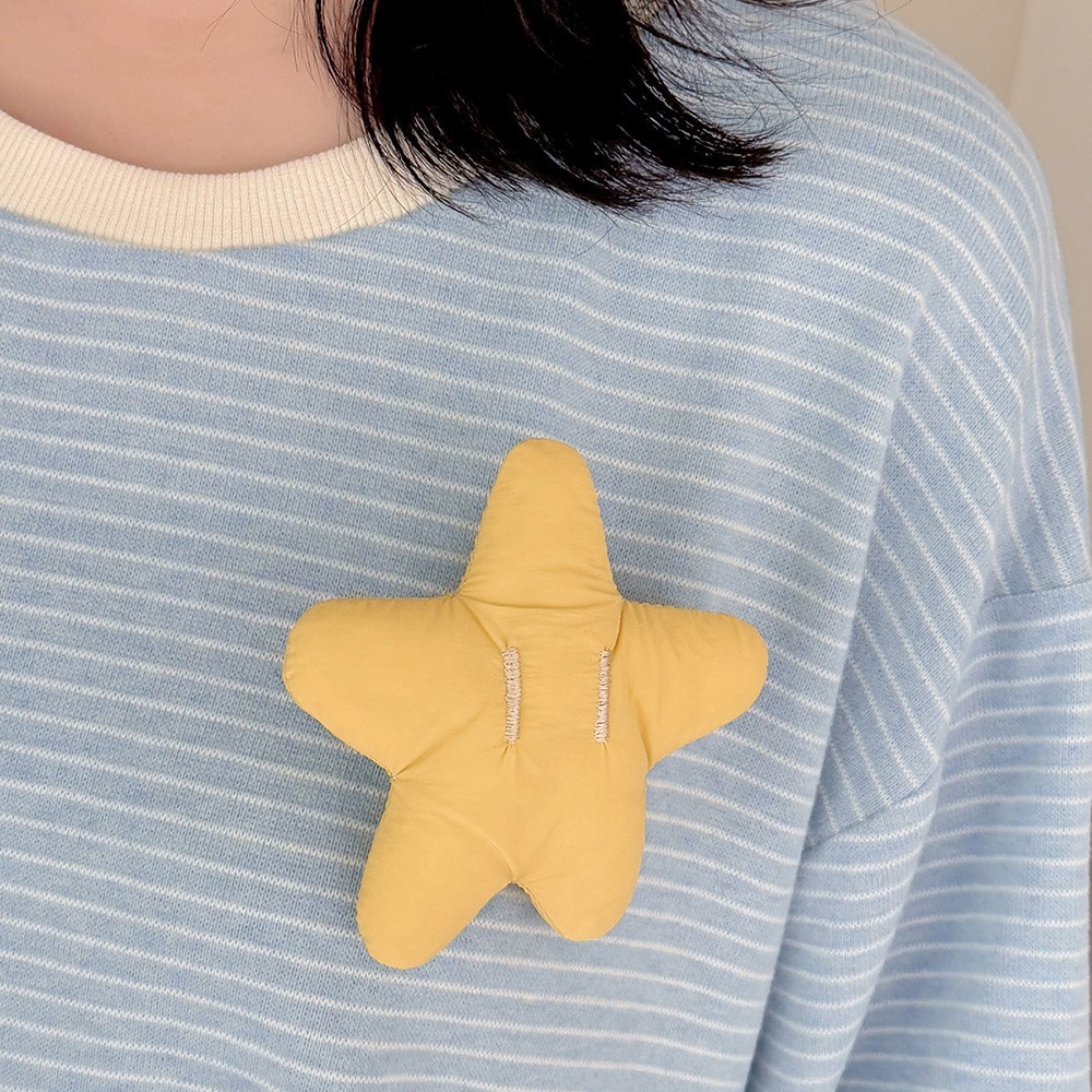 星モチーフ付き 細ボーダー オーバーサイズ ニットプルオーバー6