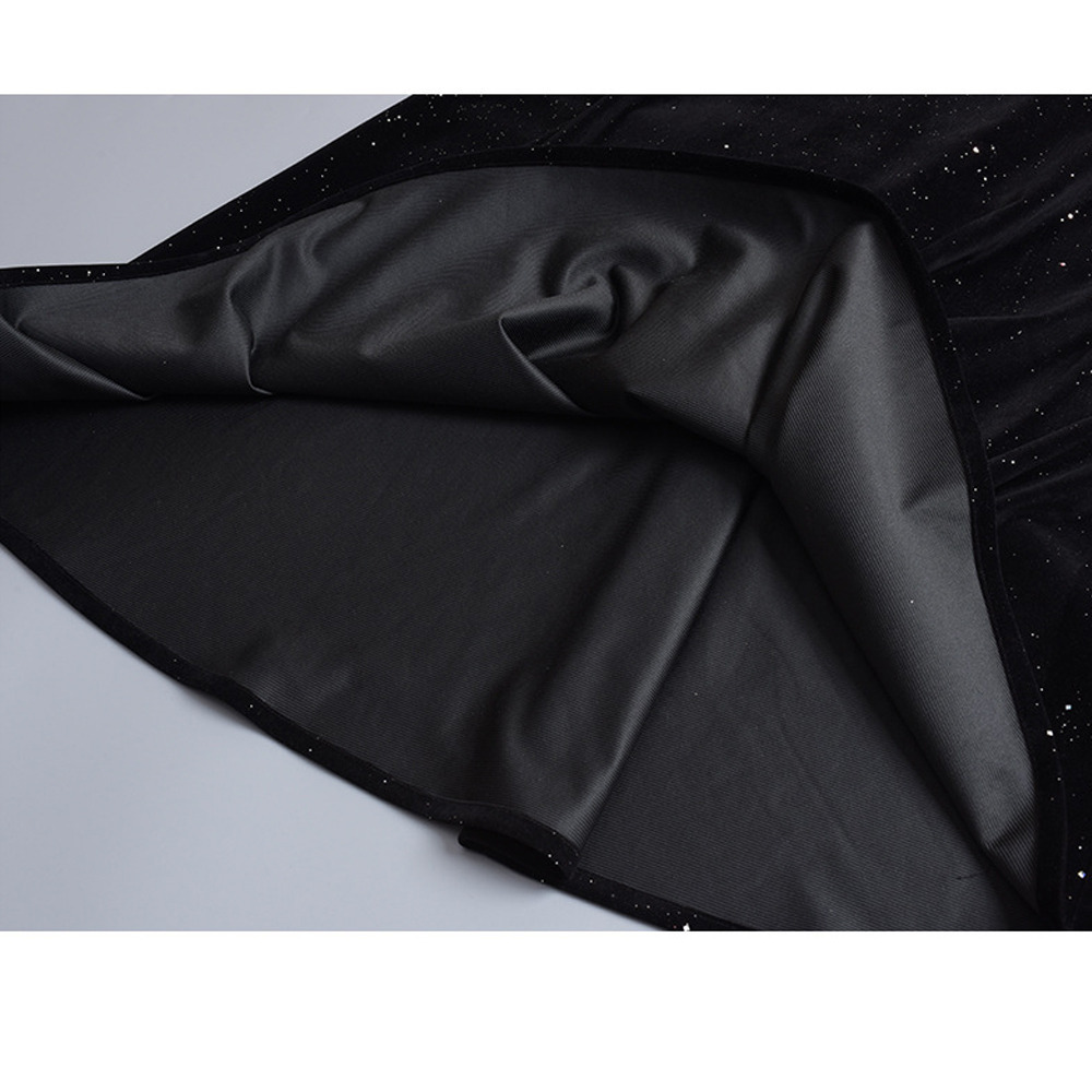 シルバーラメとビジューがキラキラ!ベルベットフレアワンピース12