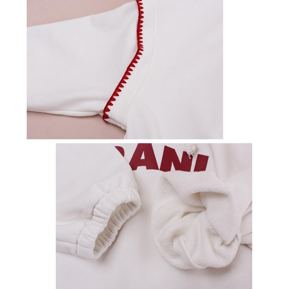 裏起毛の暖かで柔らかい刺繍縁取りスウェットプルオーバーパーカー9