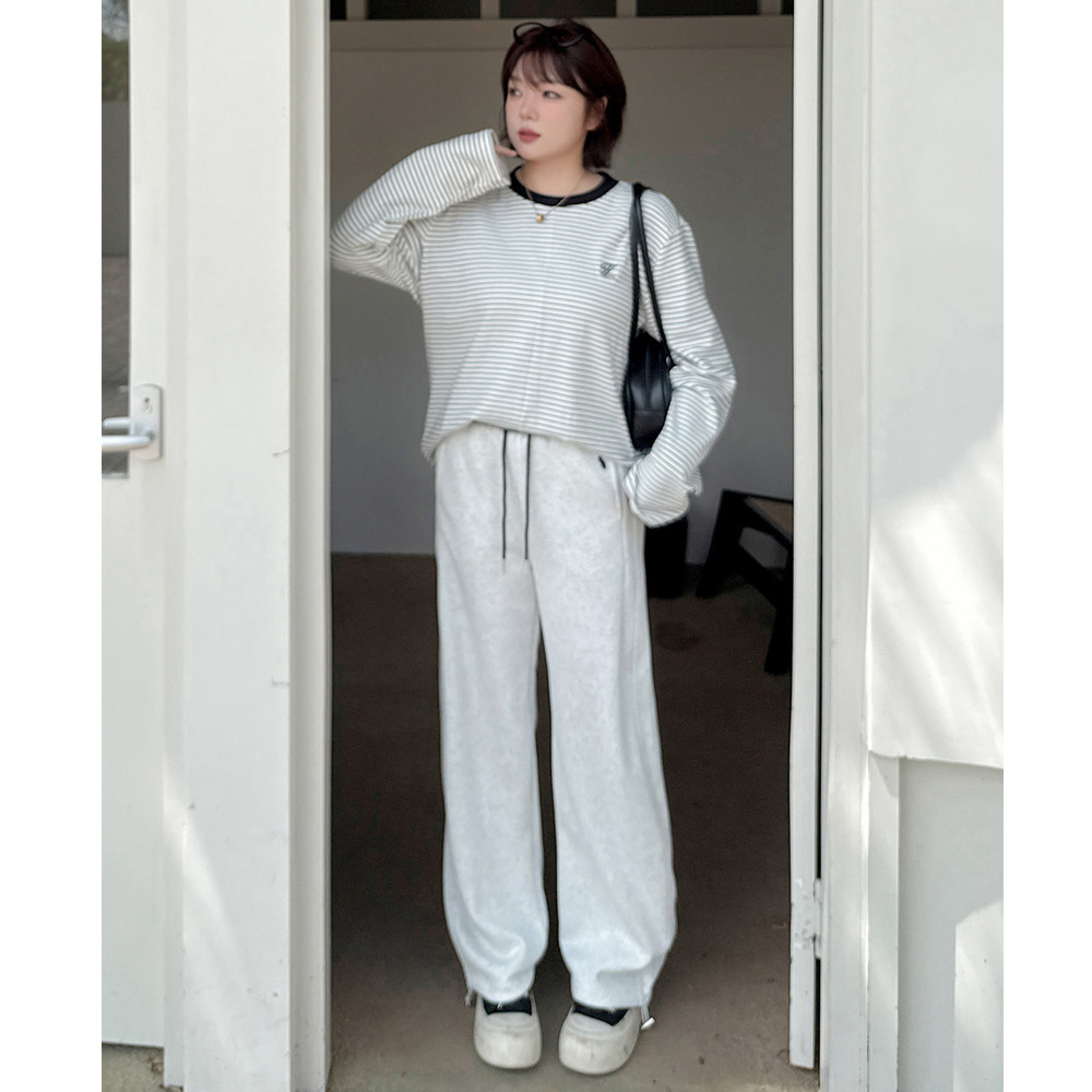 ニット複合生地の暖かで柔らかいスウェットシミターカジュアルパンツ4