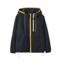 フード付きの配色ジッパー 防水マウンテンパーカー