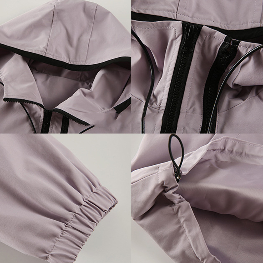 フード付きの配色ジッパー 防水マウンテンパーカー9