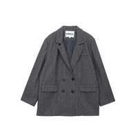 レトロなヘリンボーンウールライク生地のジャケット