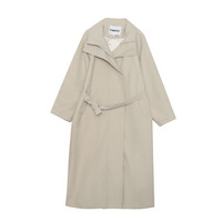 シンプルでスタイリッシュなツイル素材Aラインロングコート