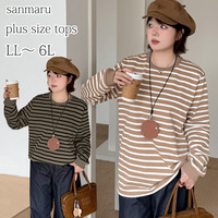 みんな大好き! ボーダー柄 オーバーサイズ 綿100%長袖トップス