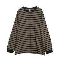 みんな大好き! ボーダー柄 オーバーサイズ 綿100%長袖トップス