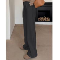 長さ5cm違いの2タイプ 裏起毛素材で暖か！カジュアルワイドパンツ