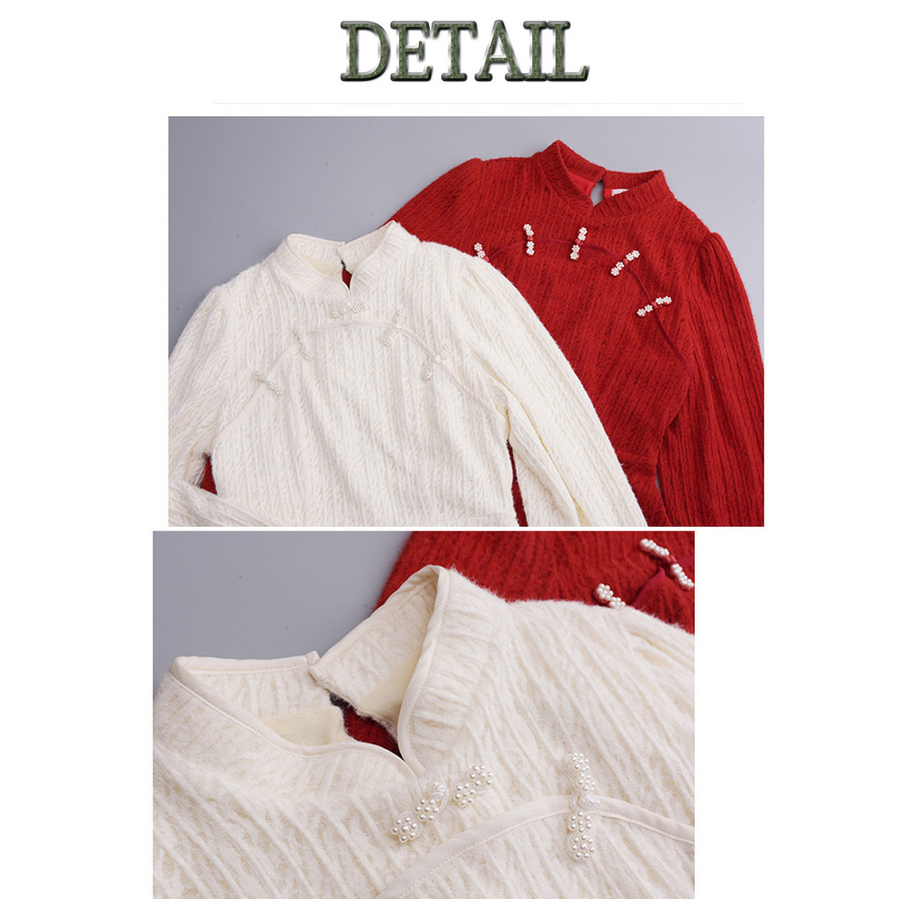 起毛裏地付きで見た目も着心地も暖か!起毛レースフレアワンピース19