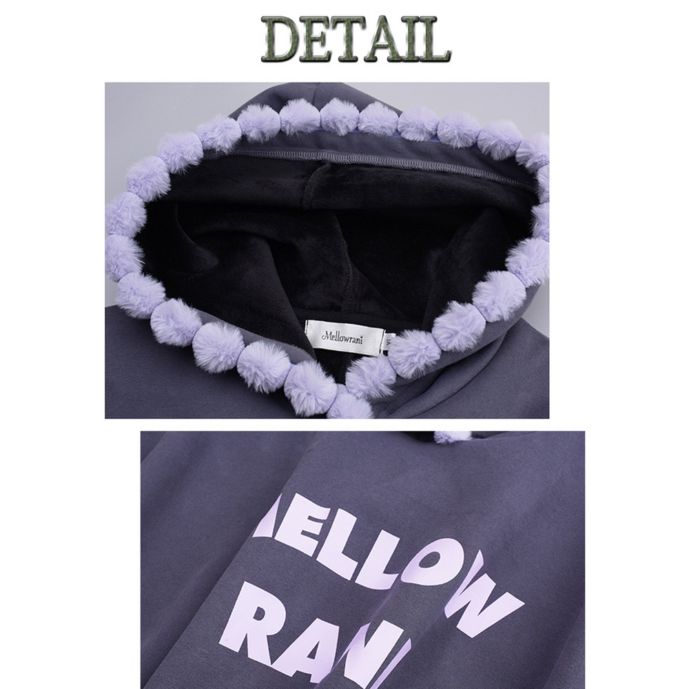 フードの配色ポンポンプリムが大人カワイイオーバーサイズパーカー15