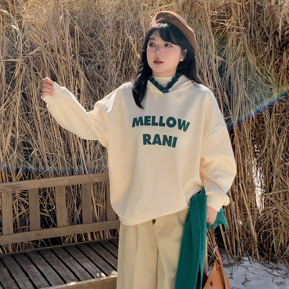 フードの配色ポンポンプリムが大人カワイイオーバーサイズパーカー4