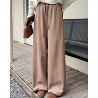 ウールライク素材のドレープが綺麗なワイドストレートパンツ