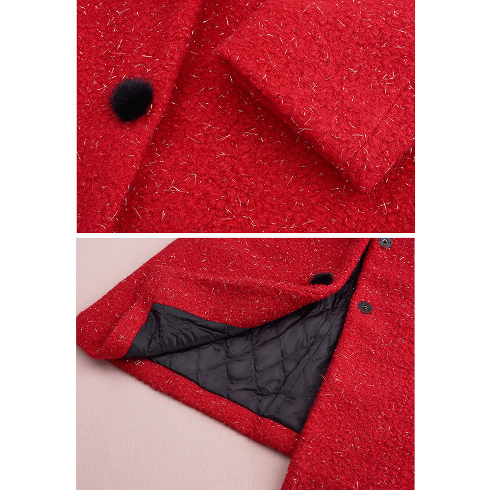 銀糸入ウールライク生地の配色ピーターパンカラーコート12