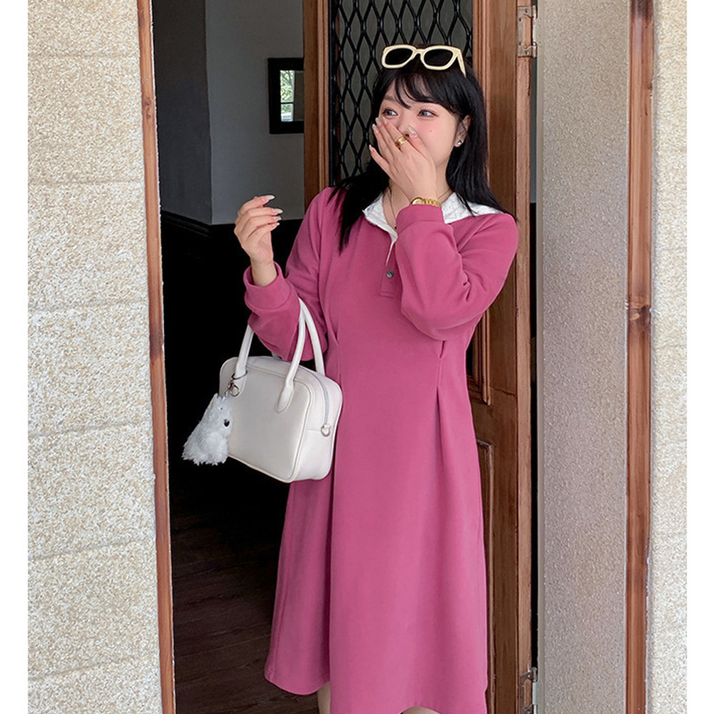 暖かくて大人可愛い起毛レースフード付き ウエストタックワンピース6