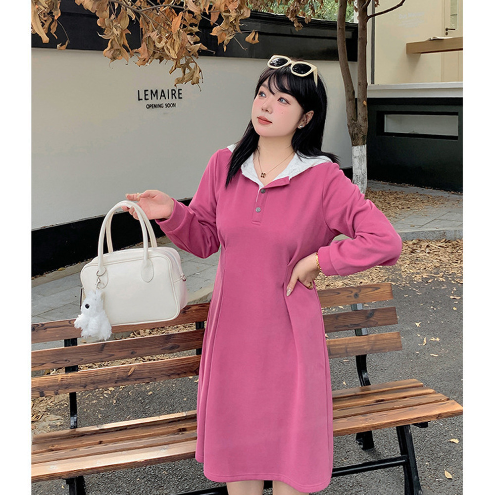 暖かくて大人可愛い起毛レースフード付き ウエストタックワンピース8