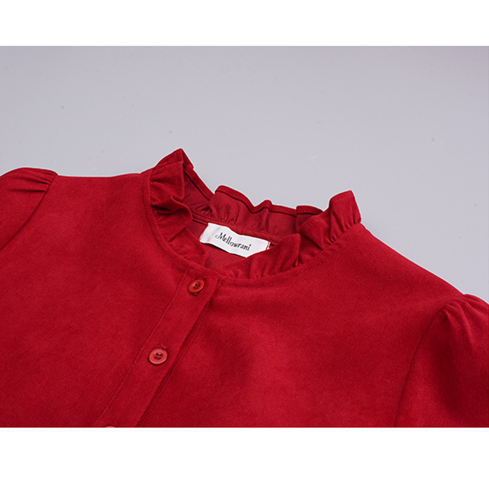 ウエストタックワンピースと花柄ジャガード織りベストのセットアップ9