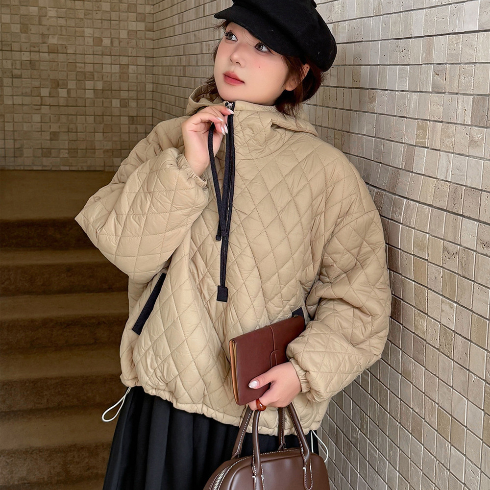 軽量で暖か!スタイリッシュなキルティング プハーフジップジャケット3