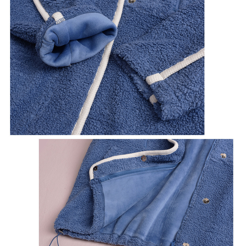 配色パイピングがアクセント!オーバーサイズ ボアフリースジャケット12