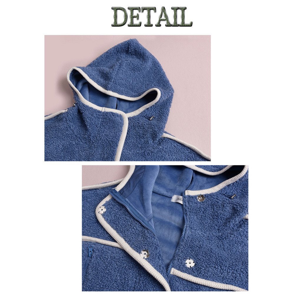 配色パイピングがアクセント!オーバーサイズ ボアフリースジャケット16