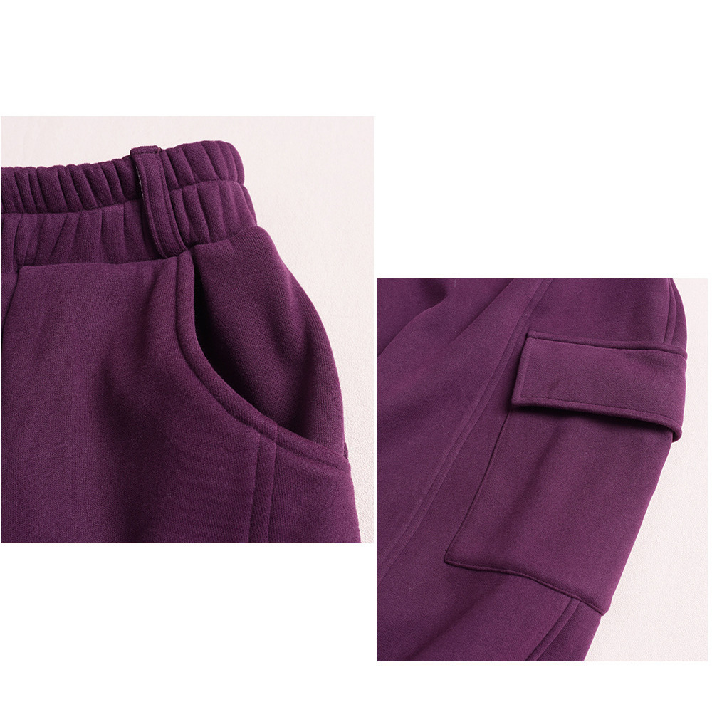 裏起毛の暖かなカーゴデザイン ワイドストレートパンツ10