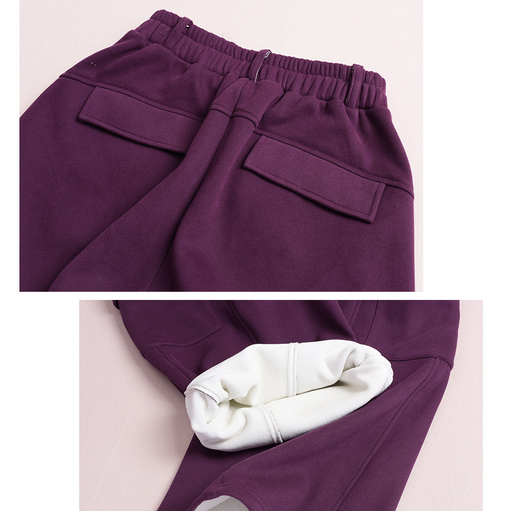 裏起毛の暖かなカーゴデザイン ワイドストレートパンツ12