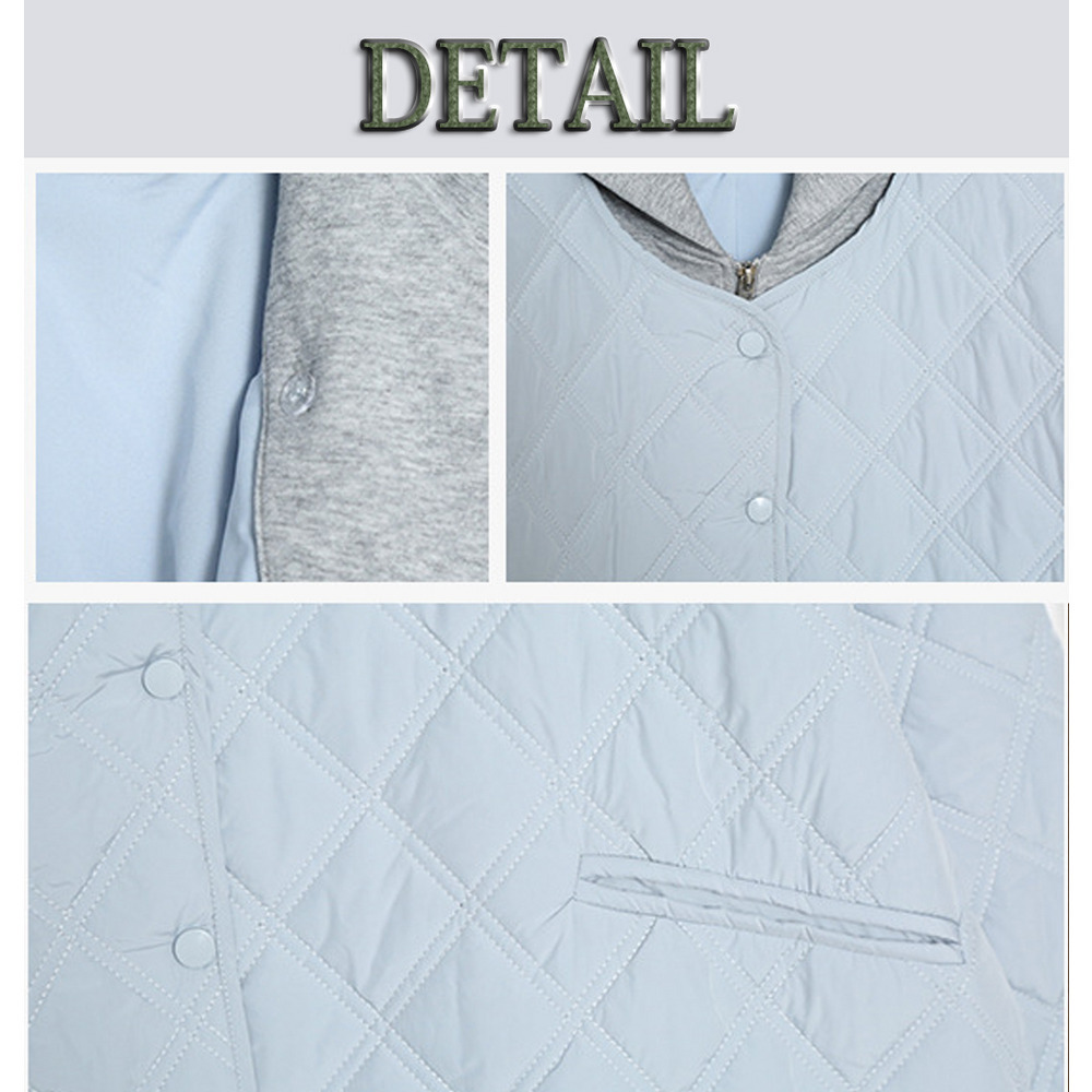 重ね着風スウェットフード付きダイヤキルティングジャケット16