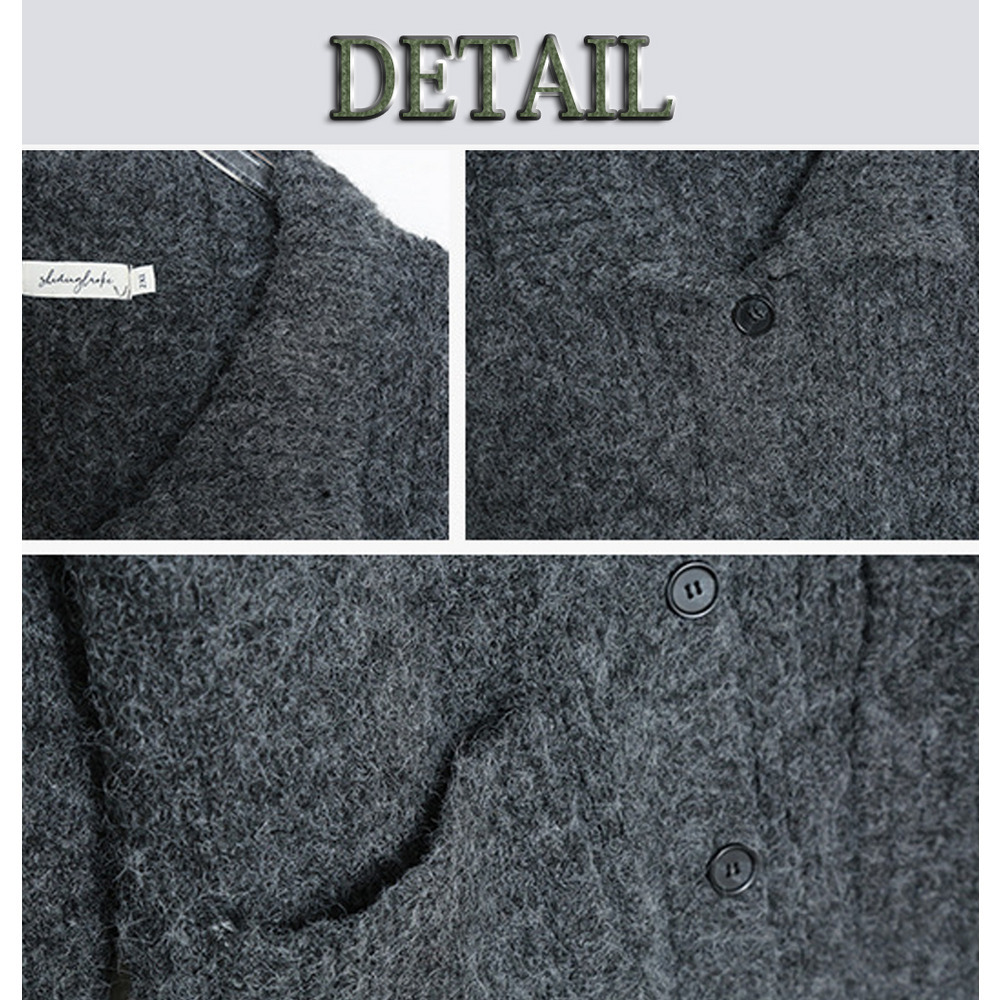 スタンドカラーとビッグカラーの2WAY シャギーニットカーディガン16