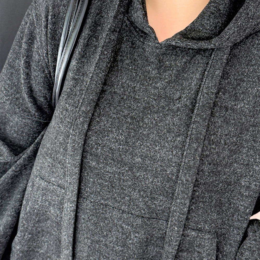 リラクシーなルーズフィット フリースAラインロングワンピース5