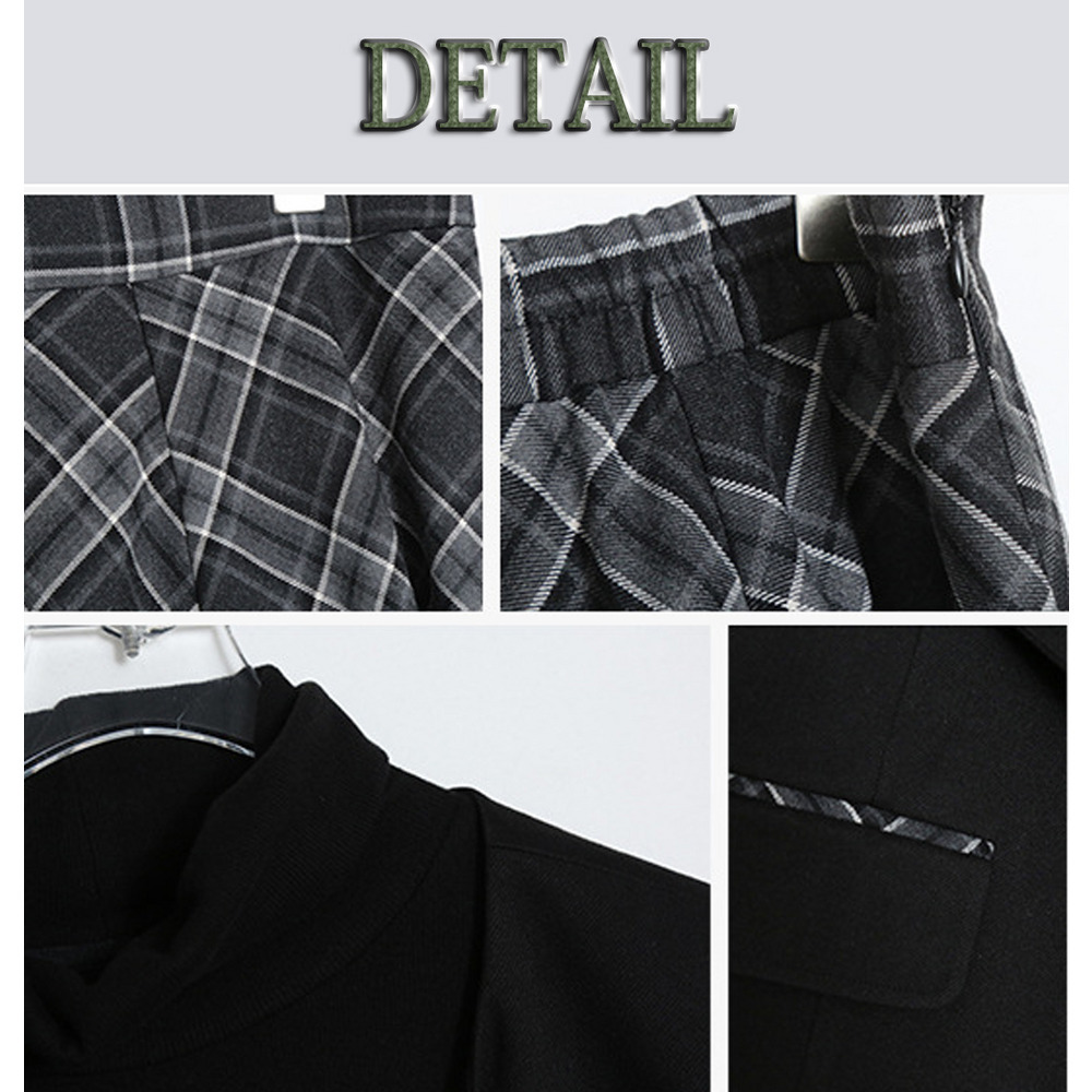 レトロでこなれ感のあるトップス+ベスト+スカート3点セット16