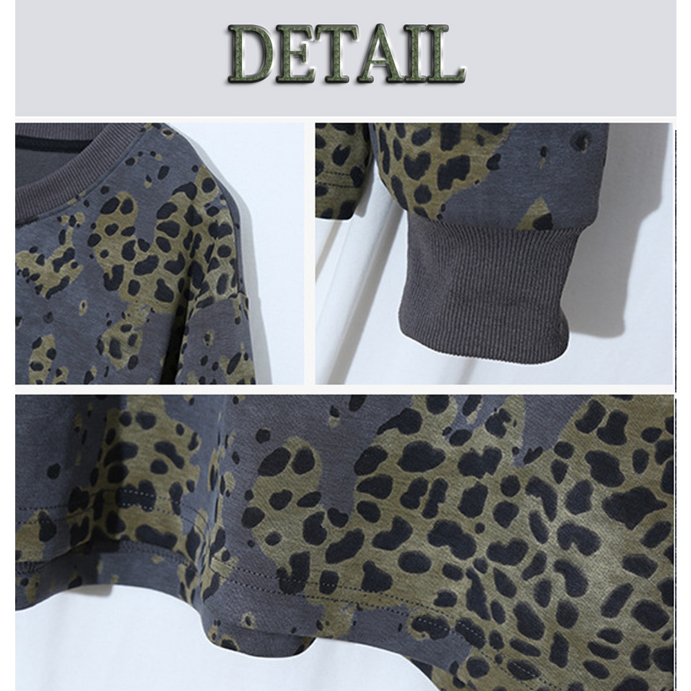 大人のカジュアルスウェット!裏起毛 レオパード柄プルオーバー トップス15