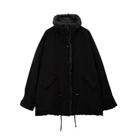 ふわふわで暖かなキャメルファー裏地のオーバーサイズジャケット