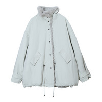 ふわふわで暖かなキャメルファー裏地のオーバーサイズジャケット