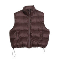 軽くて暖か！スタンドカラー ファイバーダウンオーバーサイズ ベスト