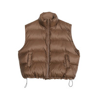 軽くて暖か！スタンドカラー ファイバーダウンオーバーサイズ ベスト