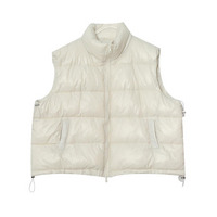 軽くて暖か！スタンドカラー ファイバーダウンオーバーサイズ ベスト