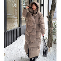 ふんわり暖か！バラクラバセット ファイバーダウン ロングコート