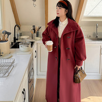 裏キルティング スタンドカラー ウールライクロングコート