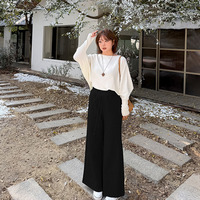 長さ6m違いの2タイプ 裏起毛のスウェット ウエストゴム フレアパンツ