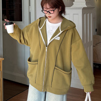 裏フリースで暖か！オーバーサイズ スウェットフルジップパーカー