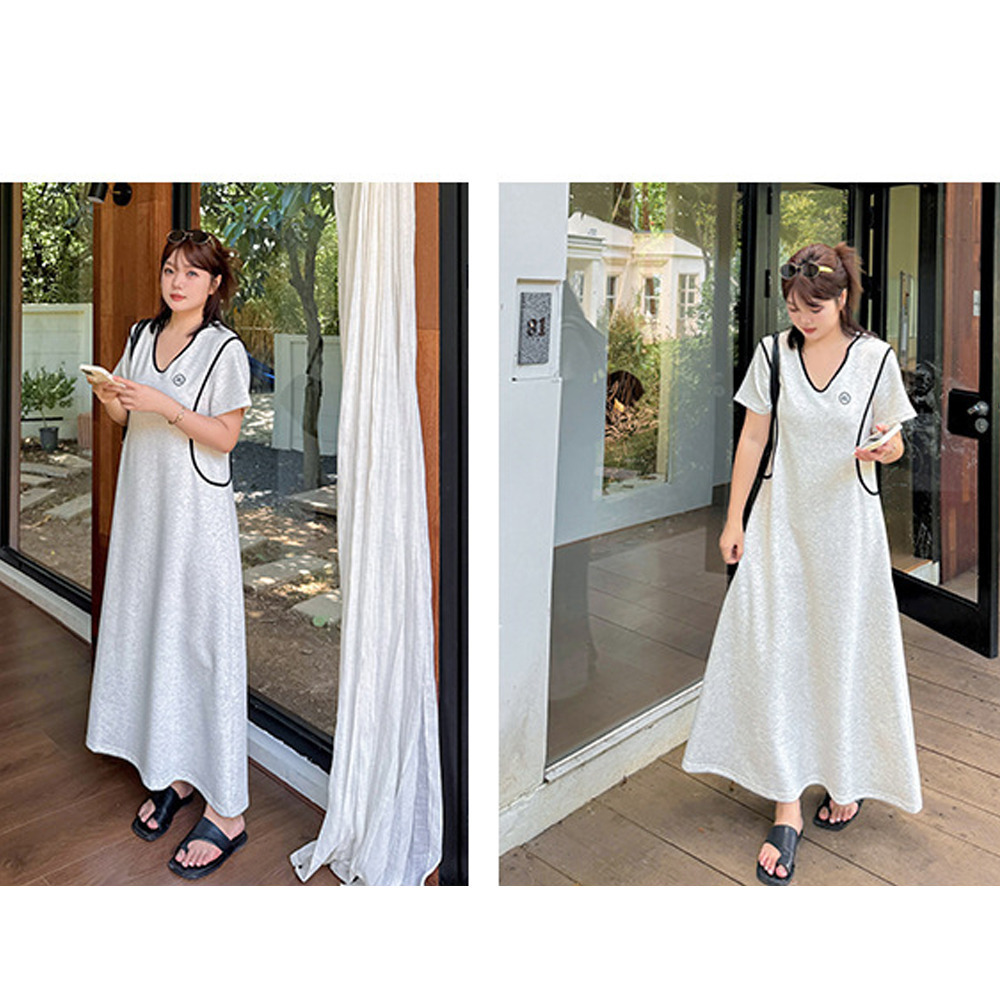 着丈10cm違いの2タイプ フード付きAライン半袖ワンピース7