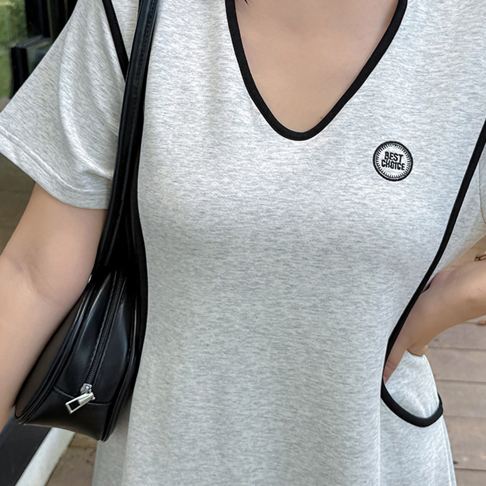 着丈10cm違いの2タイプ フード付きAライン半袖ワンピース9