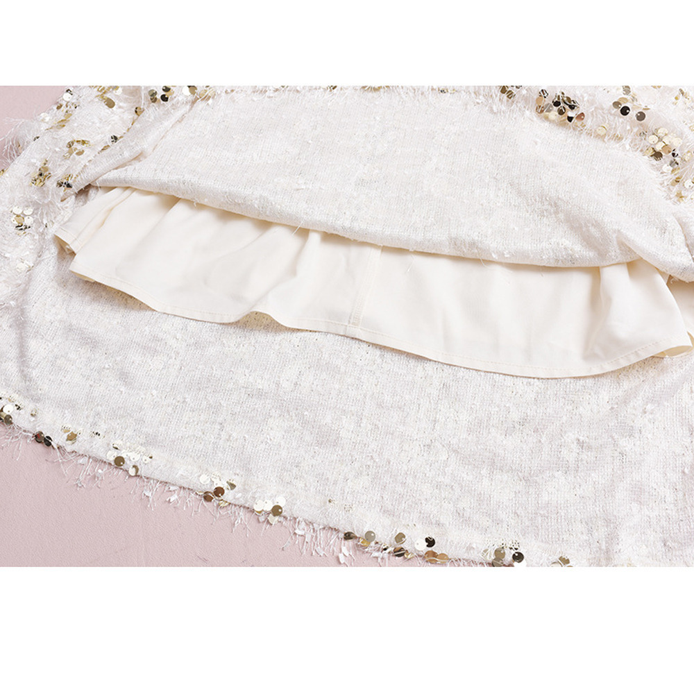 フリンジレースにスパンコール刺繍のキラキラ華やかなロングスカート14