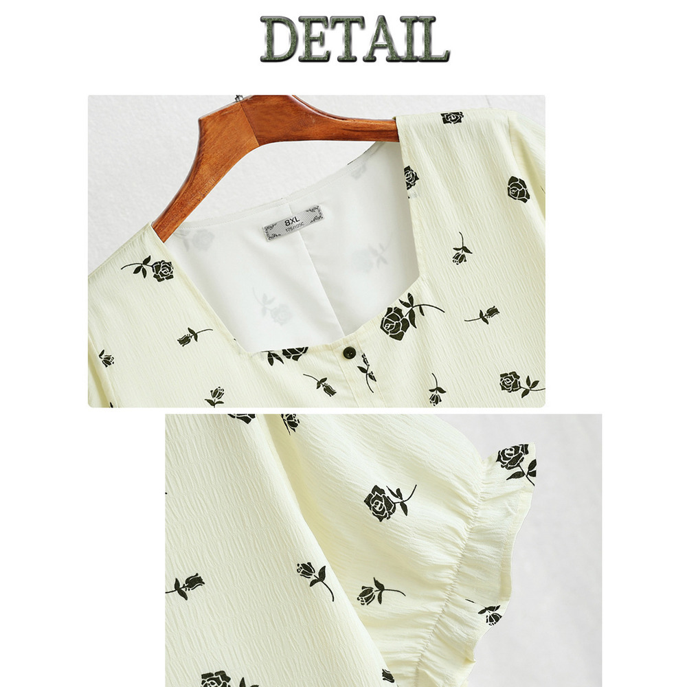 レトロな薔薇柄が上品なプルオーバーブラウス11