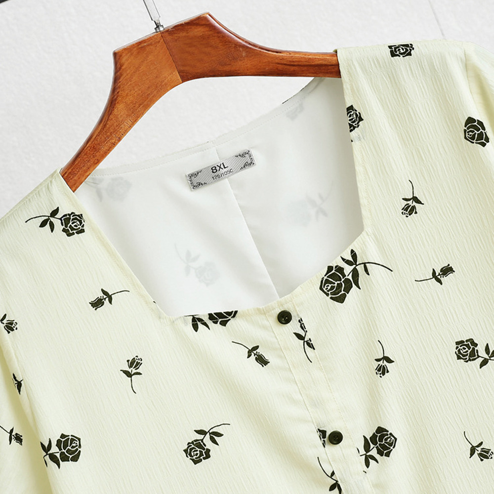 レトロな薔薇柄が上品なプルオーバーブラウス3