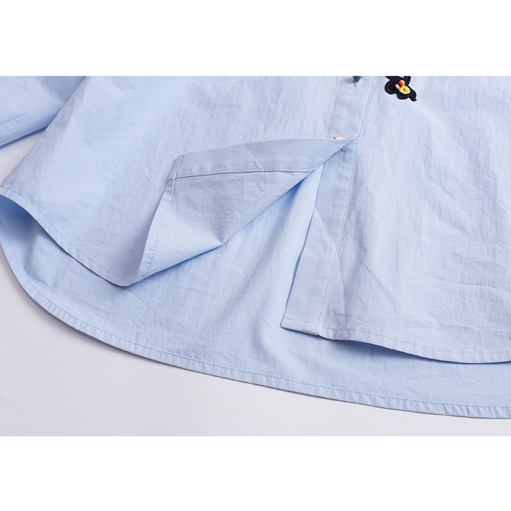 カラフルボタンとポニー刺繍が大人可愛い オーバーサイズ長袖シャツ13