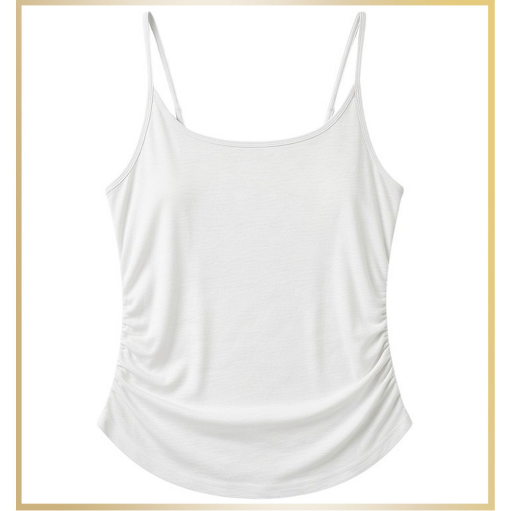 伸縮性に優れたモダール素材で脇や胸元をフォローしてくれるキャミソール サンマル10